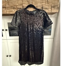 Nine West Adaptive Black Sequin Shift Dress Short Sleeve New No Tags Size XS