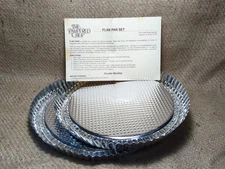 The Pampered Chef Flat Flan Pan Set Two 10" inch Tin Steel Tinned Pie Tart Plate