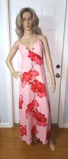 Paper Heart Anthropologie Linen Blend Pink Floral Maxi Sleeveless Dress S Small