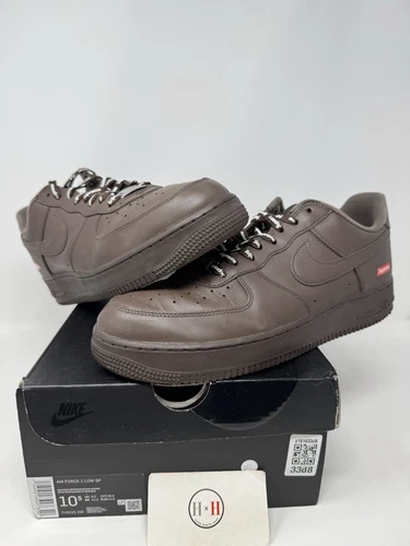 Nike Air Force 1 Low Supreme Baroque Marron 2023 Taille 10,5 Authentique Occasion Af1