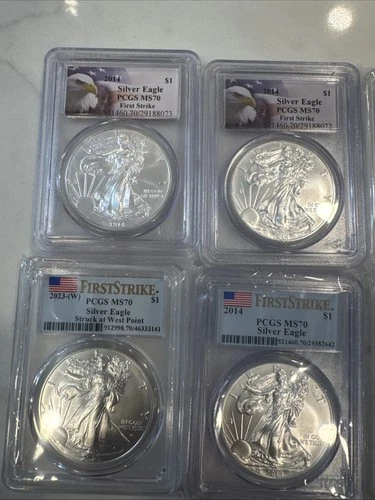 American Silver Eagle $1 PCGS MS70 1 Oz Different Years And Slab,