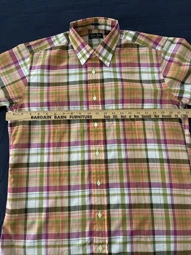  NWOT Gitman Bros Men’s Plaid Shirt Size 15.5R Multicolor Made In USA image 7