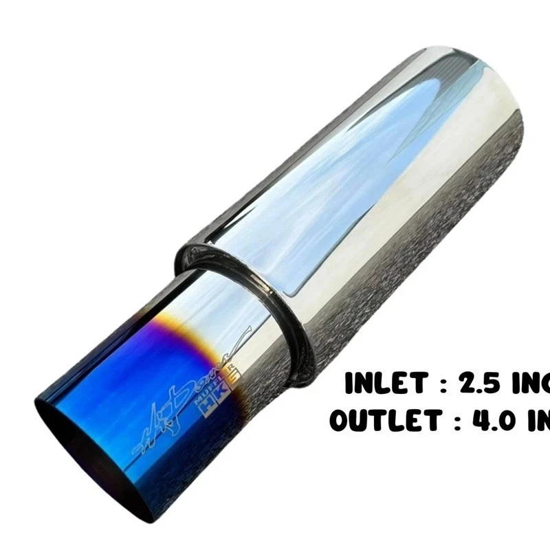 HKS HI-POWER EXHAUST MUFFLER Single Universal Inlet 2.5'' Outlet 4'' Titanium - Image 2 of 4
