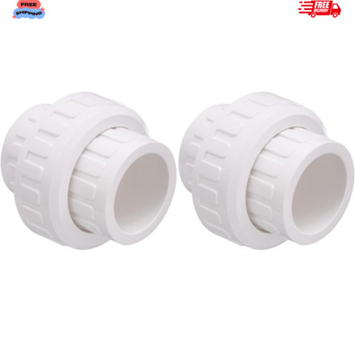 1-1/2'' PVC Union Coupling Pipe Fitting actual diameter 1.9'' PVC Adapter Sched...