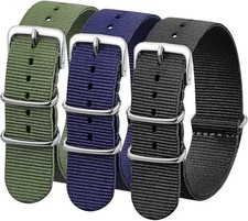 Nylon Watch Band 15mm Ballistic Nylon Multicolor Replacement Watch Straps wit...