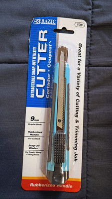 Bazic Retractable Snap-Off Utility Cutter Knife w/Rubberized Handle