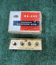 Olson RA-345 Portable Solid State 4 Channel  Microphone Mixer - Tested, Works