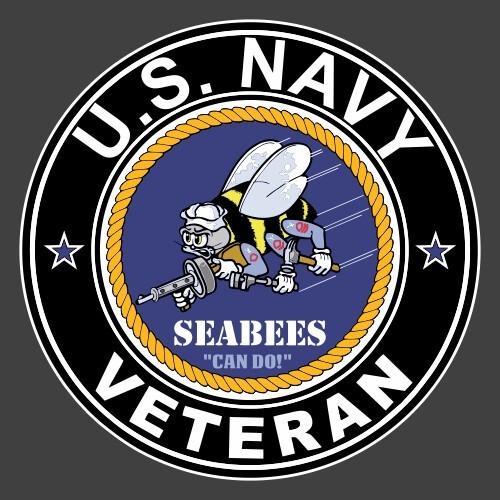 Seabees U.S. Navy Veteran Carpet Graphic Decal Sticker for Fishing Bass Boats - Picture 1 of 1