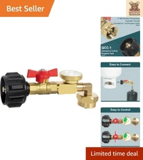 Upgrade Your Grilling with Solid Brass Propane Refill Adapter for 1lb Bottles