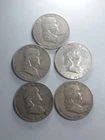[Lot of 5] Franklin Half Dollar - 90% Silver - Choose How Many Lots of 5!