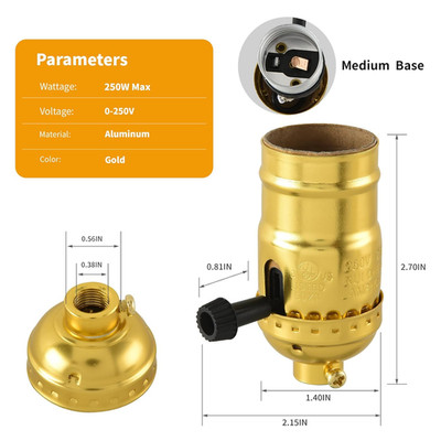 2PCS Lamp Socket Replacement, UL Listed E26 Standard Threaded Base Light Sock...