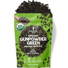 Organic Gunpowder Green Tea Loose Leaf, 1 lb Bulk Bag, USDA Organic Chinese G...