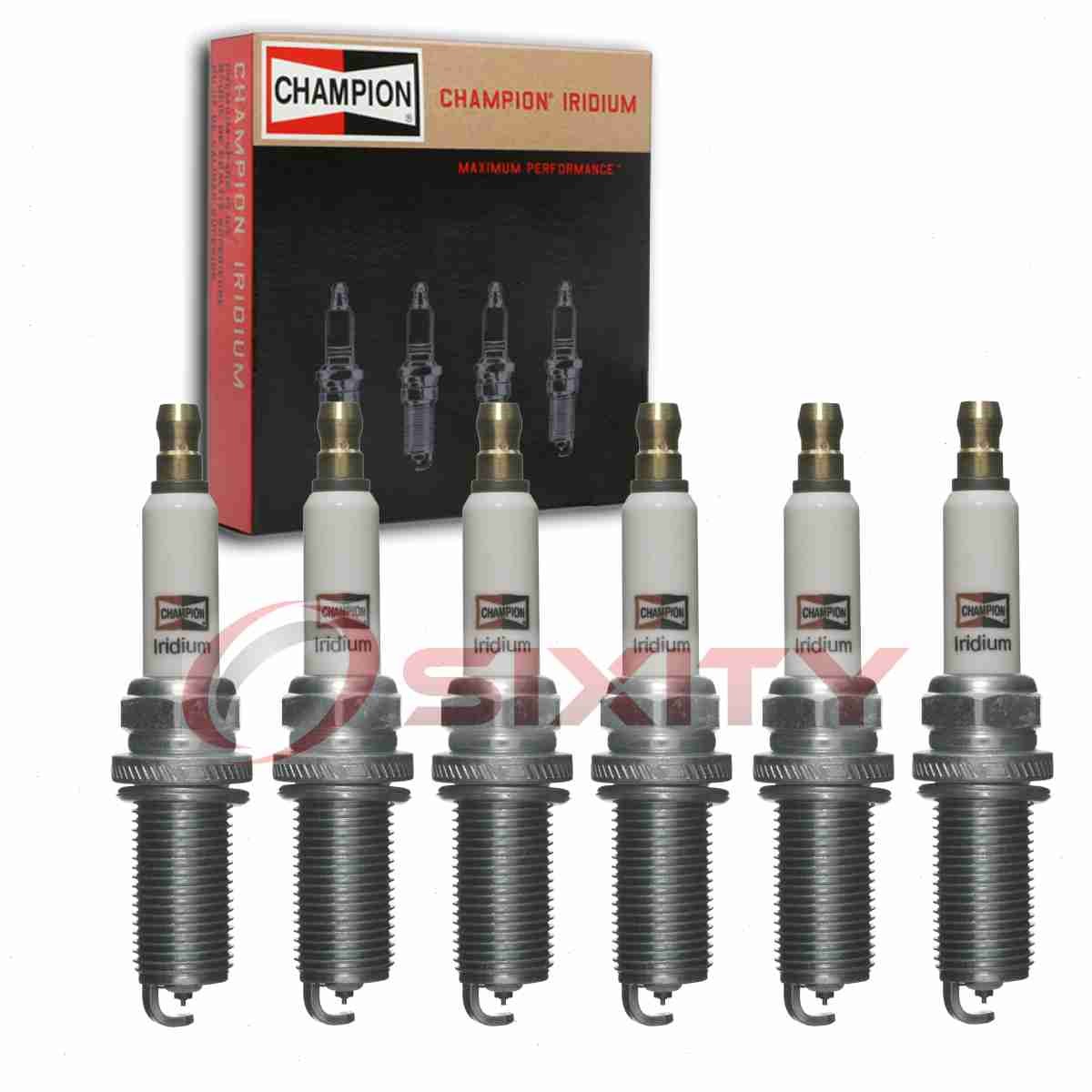 6 pc Champion Iridium Spark Plugs for 2008-2010 Volvo V70 3.2L L6 Ignition uz