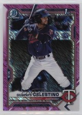2021 Bowman Chrome Prospects Fuchsia Shimmer Refractor Gilberto Celestino 0e3u
