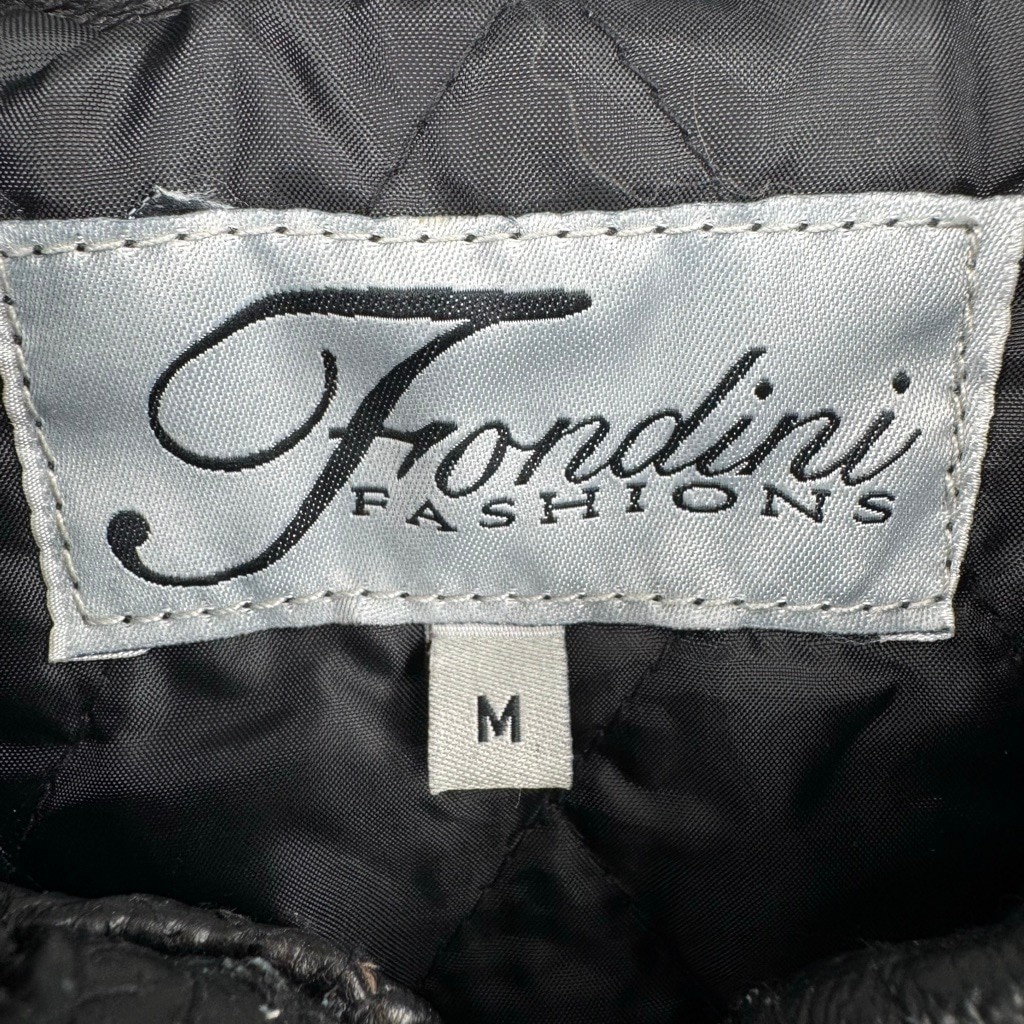 Black Genuine Leather Patchwork Bomber Jacket Vin… - image 8