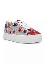 Betsey Johnson SB-Sidney Rhinestone American Flag Sneakers Stars 11M