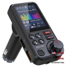 KM30 Bluetooth Car Adapter, FM Transmitter with 1.8" Color Screen, Hands Black