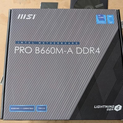 TESTED MSI PRO B660M-A DDR4 V2 Intel MicroATX LGA 1700 Motherboard w/ Accs.