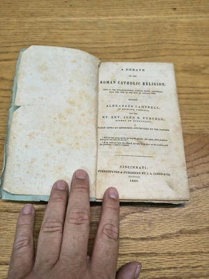 #ad A DEBATE ON THE ROMAN CATHOLIC RELIGION Alexander Campbell and John B. Purcell $99.99