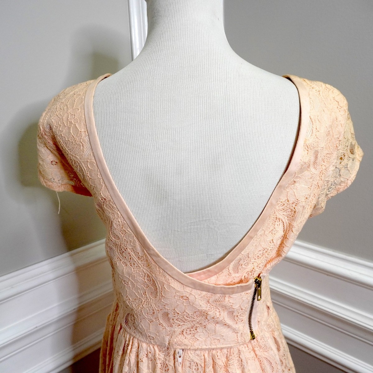 H & M Conscious Collection Peachy Pink Lace Dress with Pockets size 8 | eBay