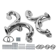 For Sbc 283 305 327 350 400 Smooth Rams Horn Exhaust Manifolds Headers Chrome
