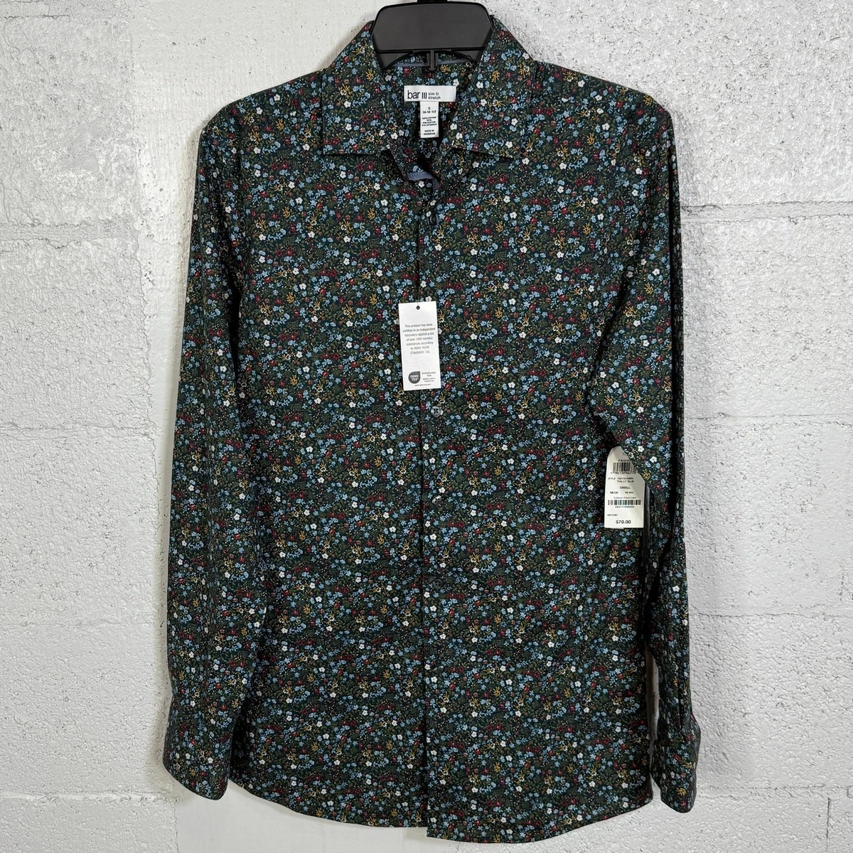 Bar III Blue Floral Dress Shirts for Men for sale | eBay