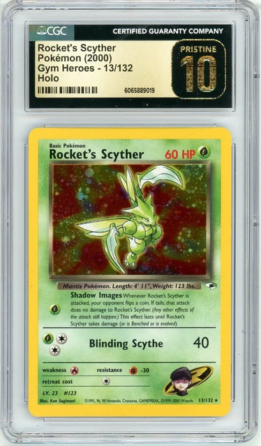 Pokemon Rocket's Scyther #13 GYM Heroes Unlimited Holo CGC Pristine 10