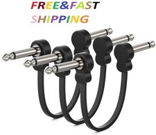 3 Pack Guitar Patch Cables, Premium 5 Inch Right-Angle 1/4" TS Pedal Board Cable