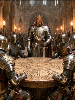 KÖNIG ARTHUR UND SEINE RITTER DER TISCHRUNDE ATEMBERAUBENDES BILD 10 x 8 ZOLL DRUCK 