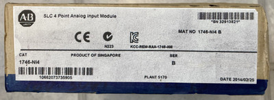 AB 1746-NI4 Allen-Bradley SerB, SLC 500 Input Modele 1746NI4 NEW-Open Box