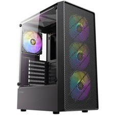 Image of Antec AX26 RGB Elite ATX Mid-Tower Gaming PC Case - Black - 4 RGB Fans