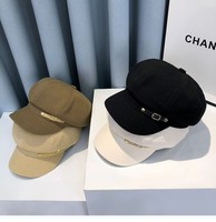 Ladies Beret Cap Women's Retro Octagonal Hat Vintage Style Peak Cotton Hat Chic