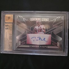 2020 Panini Obsidian Lightning Strike Auto Electric Etch Red #36 Tom Brady /3