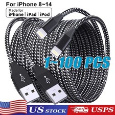 Fast Charger Cable Heavy Duty For iPhone 14 12 11 X XR 8 Charging Cord Wholesale