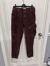 Stone Island Mens Burgundy Corduroy Cargo Pants Size 31 Type RET fits 30 G2U