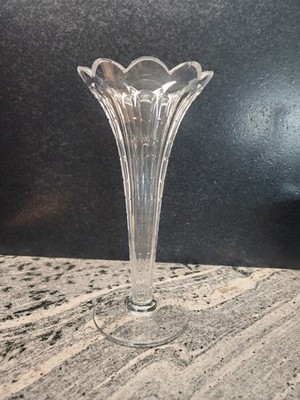 William Yeoward Inez 12'' Clear Crystal Vase, Decorative, Glossy Finish, Handmade
