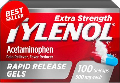 Extra Strength Acetaminophen 500mg 100ct Pain Reliever Fever Reducer Gels - US