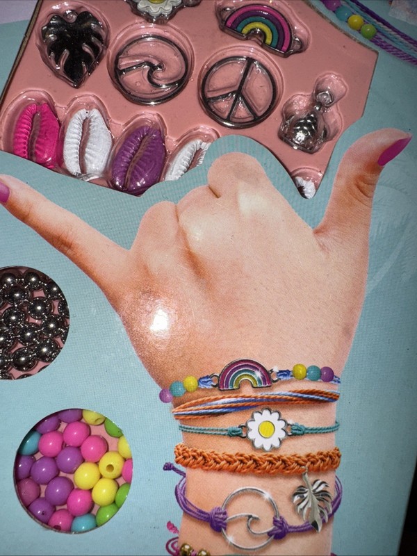 DIY Craft Kit Lot – Bracelet Jewelry & Macrame Flower Kit New Unused