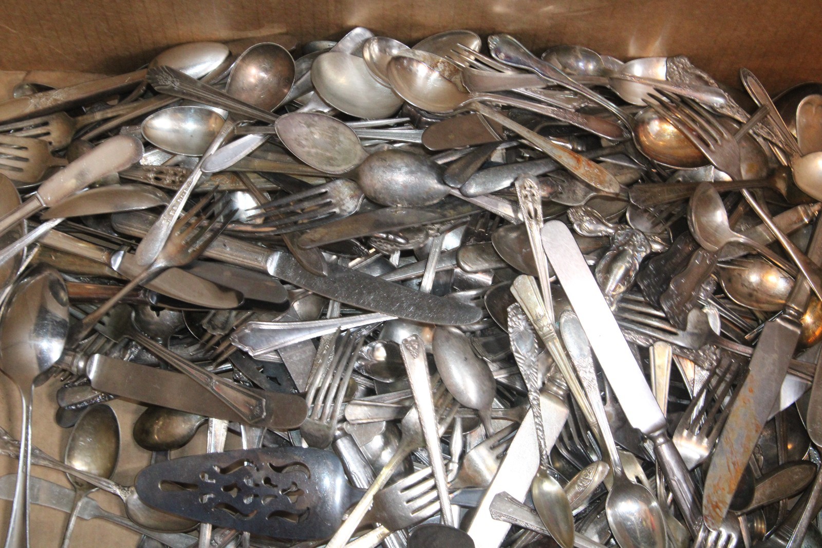 1 lb  Silverware Lot Mixed Pieces Mixed Brands Scrap for Arts Craft Jewelry