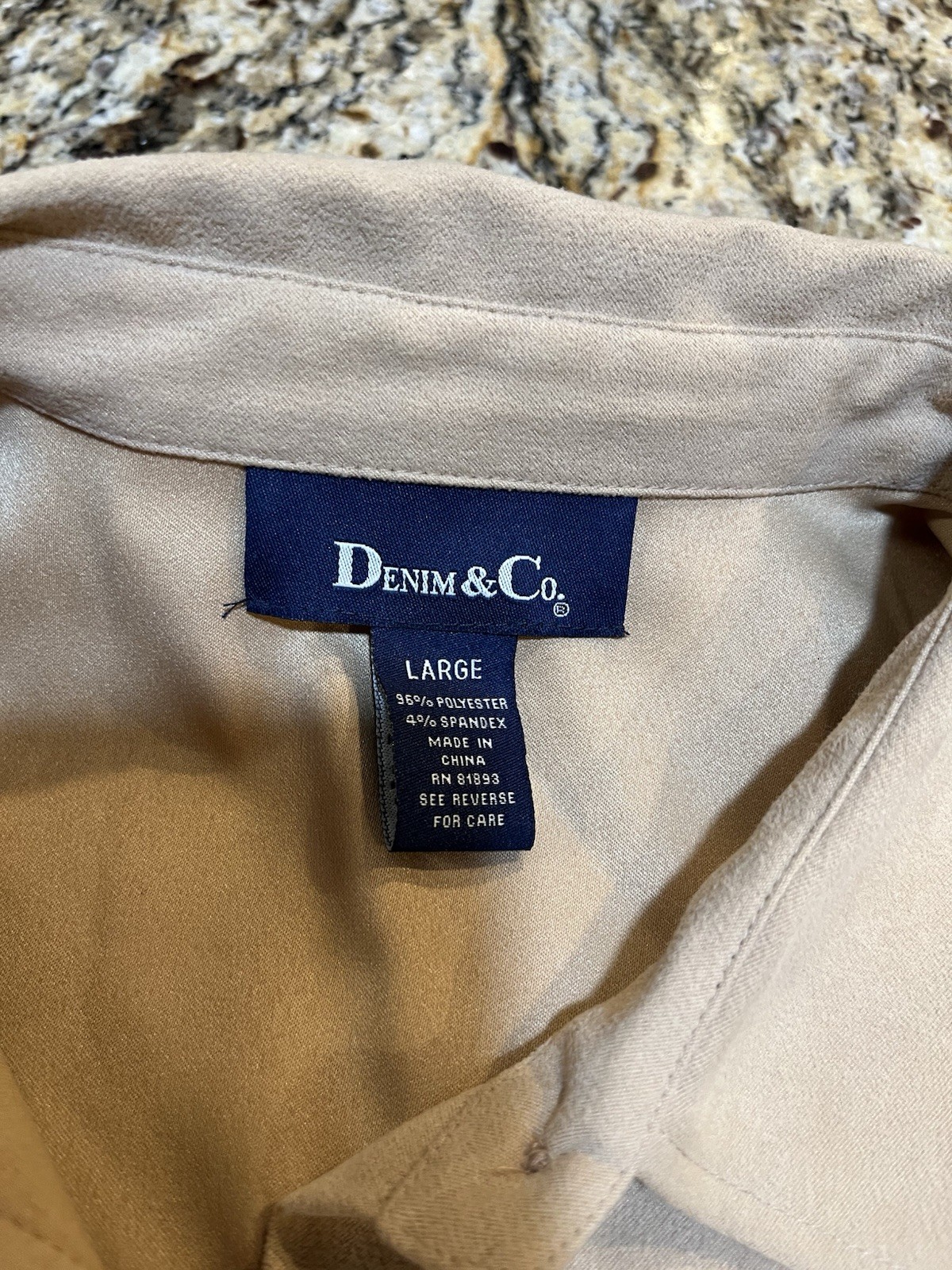 Denim & Co Button Down Large Plain - image 3