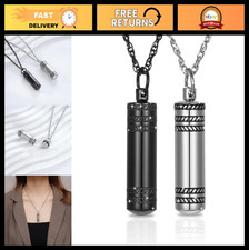 Cremation Necklace for Ashes - Stainless Steel Locket Pendant Urn Keepsake Jewel