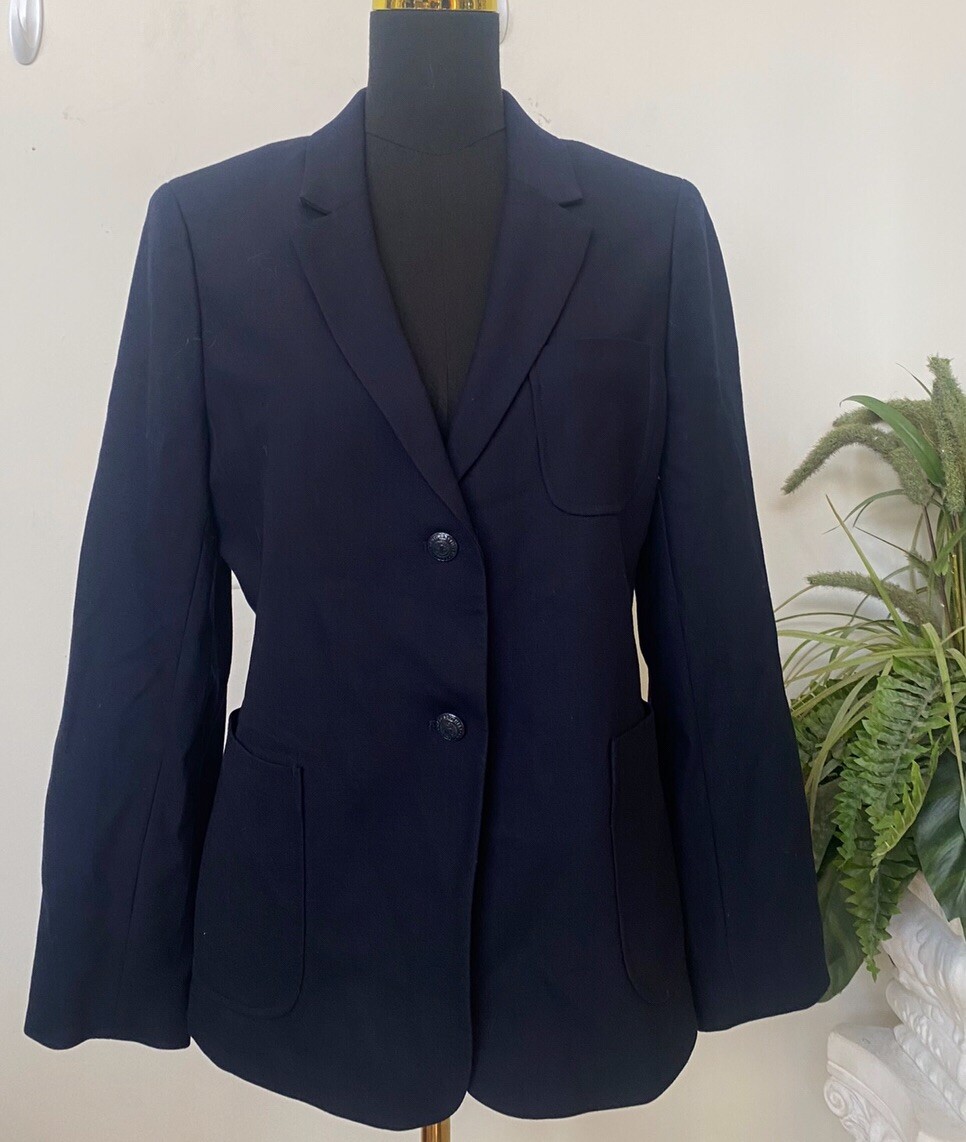New Brooks Brother Red Fleece Women's Navy Wool Blend Blazer