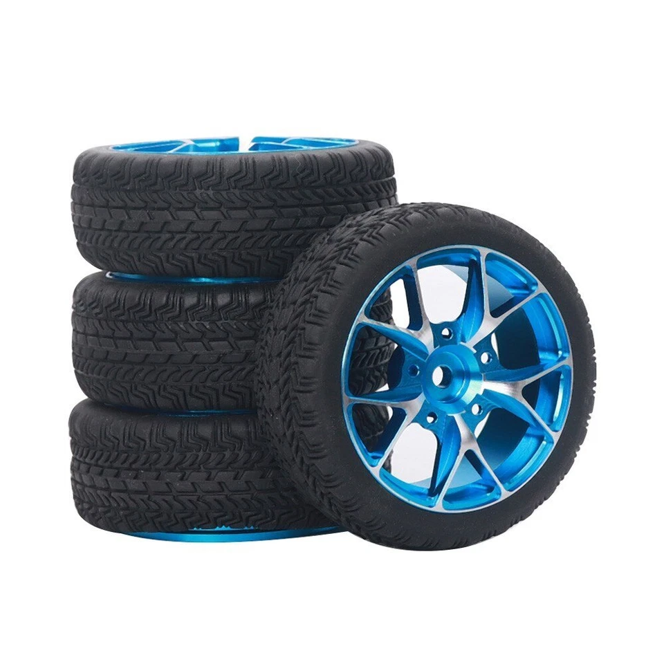 Aros de roda de metal à deriva corrida de estrada controle remoto em escala 1/10 com pneus de borracha para HSP Sakura yokomo - Imagem 3 de 4