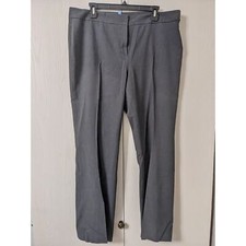 Nine West Women's Skinny Hook Closer Pull On Mid Rise Gray Dress Pant Size 14