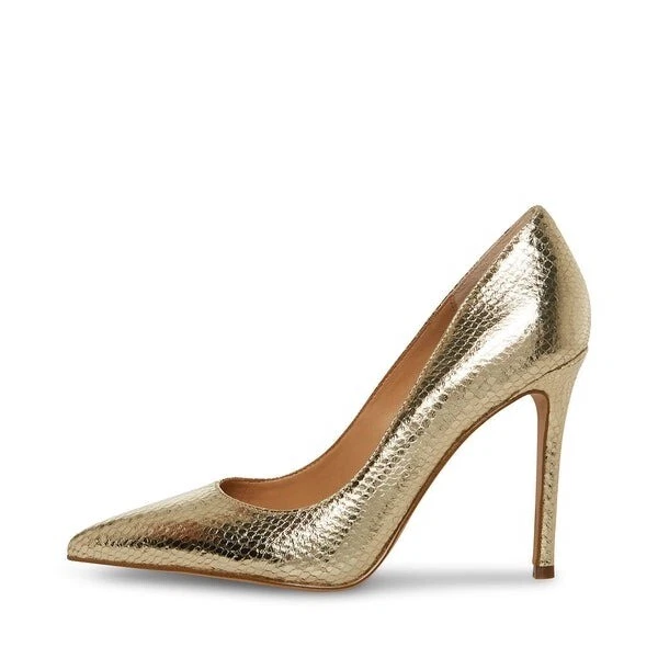 Zapatos de salón Steve Madden Evelyn dorados de serpiente tacón de aguja punta sin cordones Foto 2 de 4