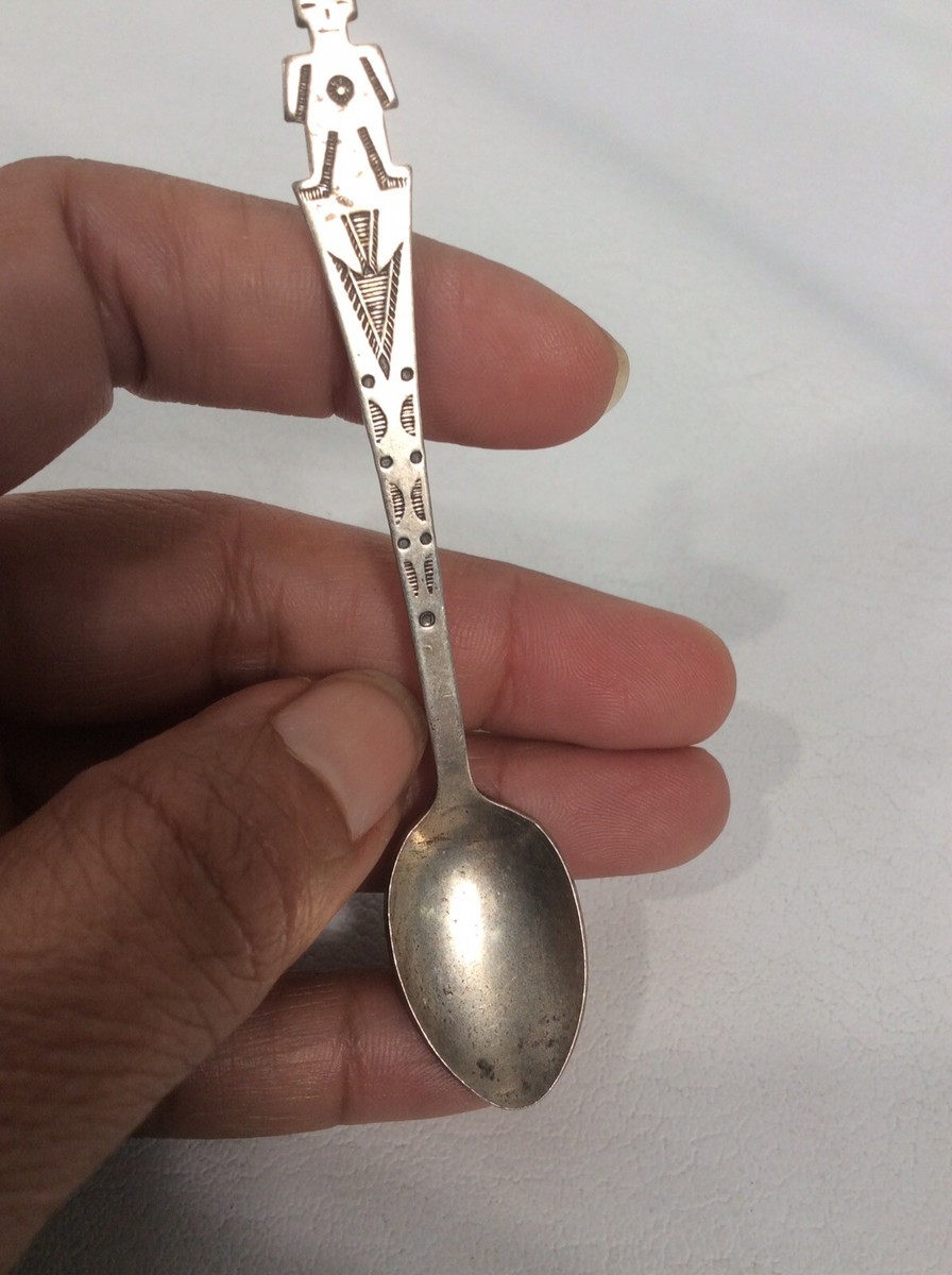 カトラリー(スプーン等) Vintage Fred Harvey Navajo Spoon Brooch Beautiful Vtg Native American Fred Harvey Era Silver Stamp Spoon