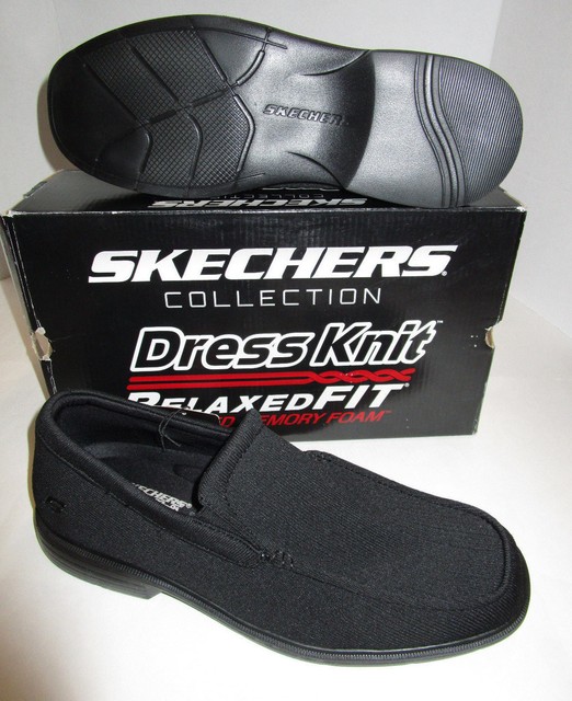 skechers dress knit mens shoes