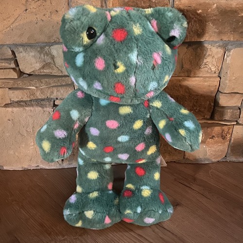 Build A Bear Jolly Jumps Frog Green Polka Dot Plush 16" Stuffed Animal ...