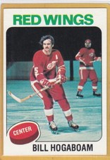 1975-76 TOPPS HOCKEY BILL HOGABOAM #67 RED WINGS NM *A11554