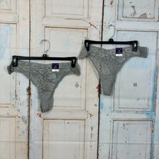 INC International Concepts Womens Lace Thong Underwear Gray XXL 17216 NWT